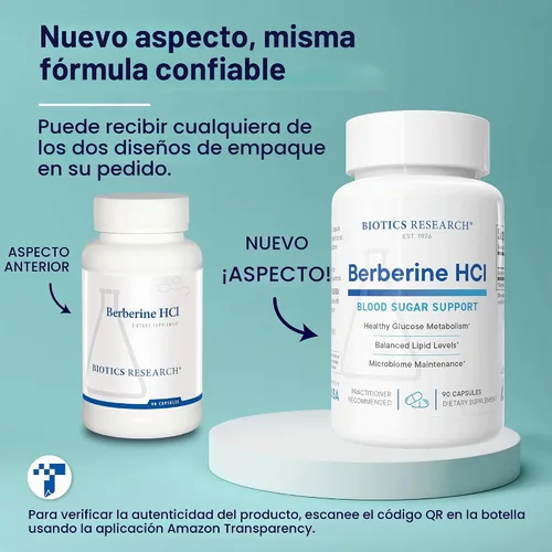 Vista 9 de BIOTICS RESEARCH Berberina HCl 500mg Suplemento Botánico - 90 Cápsulas