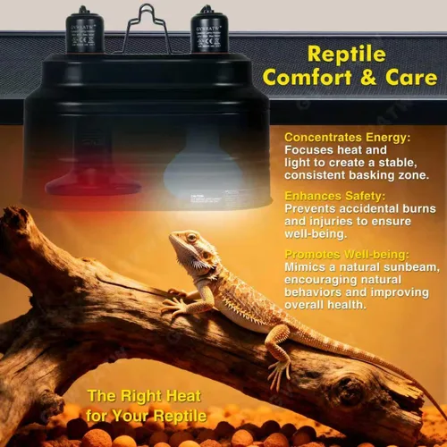Vista 2 de Lámpara de reptil, máximo 160 W. Cada lámpara caliente de reptil viene con un interruptor separado, adecuada para lagartos, tortugas, serpientes