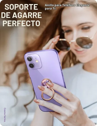 Vista 5 de i-Blaosn - Soporte giratorio de 360 grados con diseño brillante para teléfonos inteligentes iPhone y Android (Ameth)