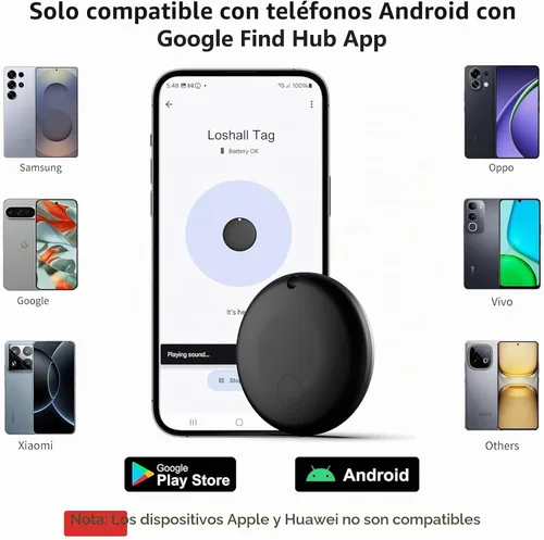 Vista 2 de Rastreador GPS para vehículos, rastreador de coche GPS oculto con funda magnética, funciona con Google Find My(sólo Android), localizador de coche