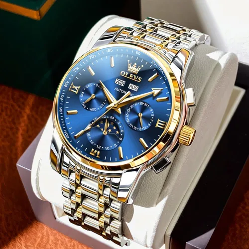 Vista 62 de OLEVS Relojes automáticos para hombre, esqueleto mecánico, de lujo, a la moda, reloj de pulsera luminoso impermeable