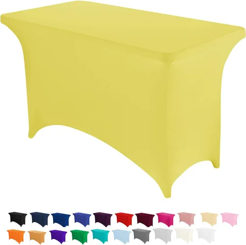 Vista 53 de Peomeise - Funda de mesa de elastano de 4 pies, mantel rectangular elástico de elastano (verde manzana, 4 pies)