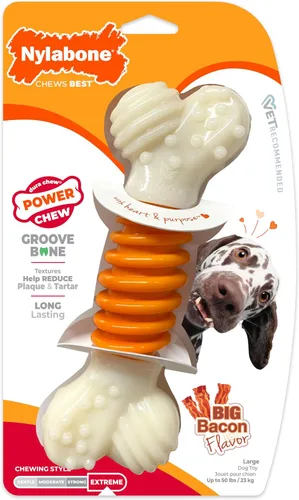 Vista 13 de Nylabone Power Chew Dental Groove - Juguete masticable para perro, sabor Marrón