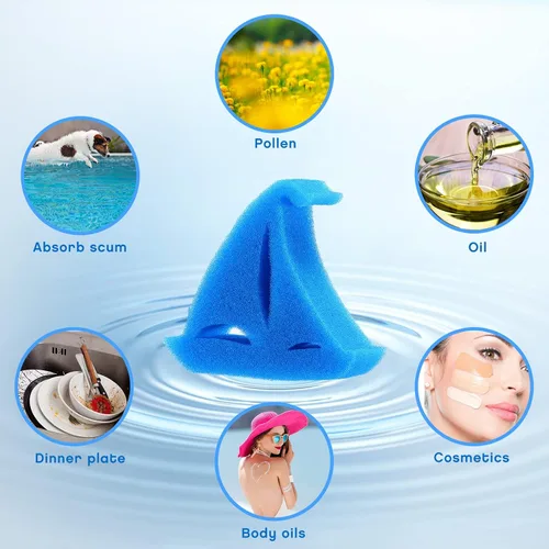 Vista 4 de Patelai Paquete de 40 esponjas absorbentes de aceite para bañera de hidromasaje, accesorios para spa, bañera, piscina al aire libre (estilo barco)