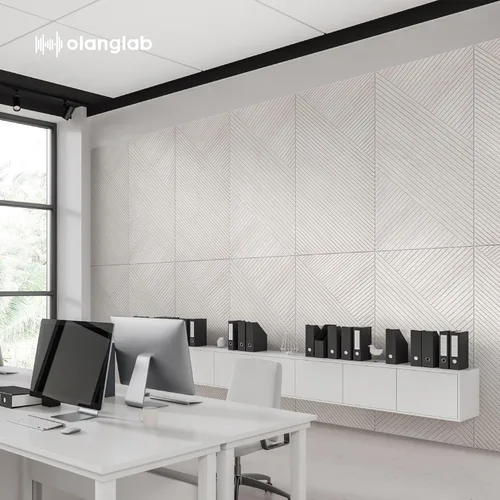 Vista 8 de Olanglab Paquete de 4 paneles de pared autoadhesivos, 47.2 x 23.6 pulgadas por panel, paneles de pared acústicos, arte de pared absorbente de sonido