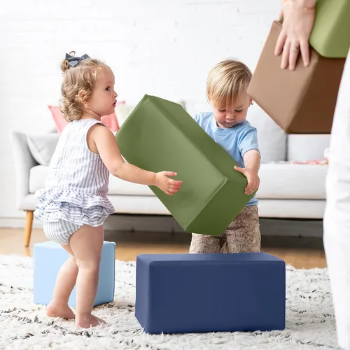 Vista 6 de ECR4Kids SoftZone - Juego de bloques de construcción para niños pequeños, 7 Espuma suave, cubierta de poliuretano, espuma certificada GREENGUARD