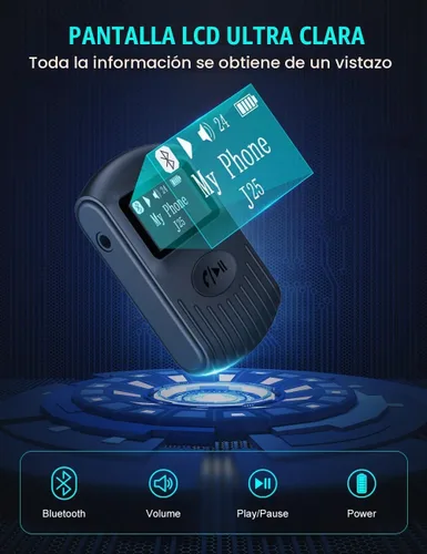 Vista 2 de COMSOON Receptor Bluetooth, negro, adaptador AUX Bluetooth 5.0 de 0.1 in
