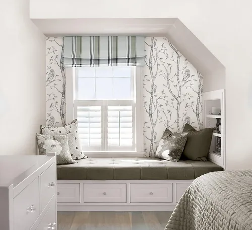Vista 6 de Papel tapiz adhesivo con diseño de bosque de Brewster, Gris, NU1412