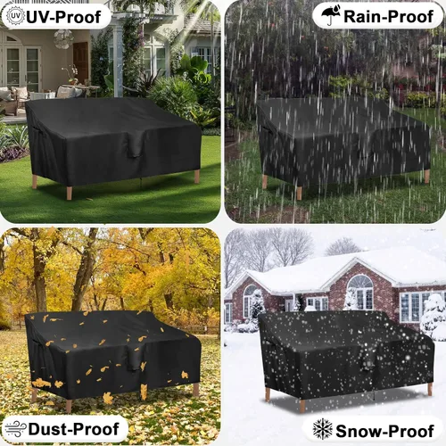 Vista 7 de OutdoorLines Funda impermeable para sofá biplaza de patio al aire libre, resistente a los rayos UV, resistente a la intemperie, fundas deslizantes