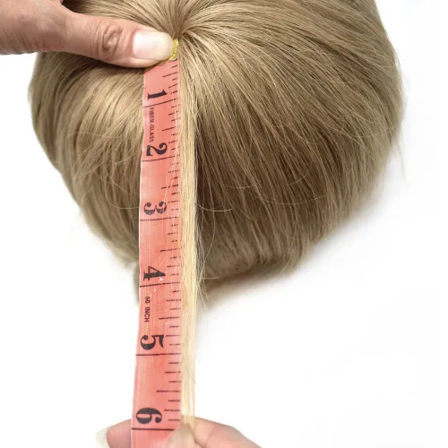 Vista 5 de Tupé para hombres de piel fina europea piezas de cabello humano para hombres duraderas de 0.004 in piel de poliuretano para hombre, tupé de 8 x 10