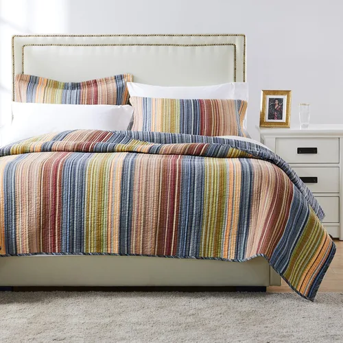 Vista 16 de Greenland Home Colección de edredón 100% algodón, prelavado, juego de edredón reversible, 2 piezas, individual/XL, Bliss