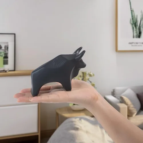 Vista 5 de Notakia Estatuas de toros de animales pequeños, decoración del hogar, adornos decorativos de estilo moderno para sala de estar, dormitorio