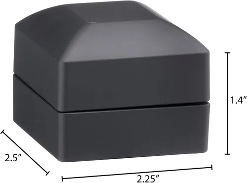 Vista 3 de Allure - Paquete de 2 cajas de lujo para aretes con luz LED, elegante estuche de diamantes en forma cuadrada, para propuesta única, compromiso