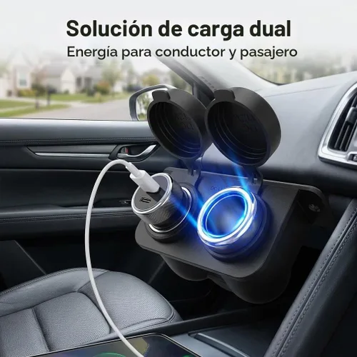 Vista 3 de Enchufe para encendedor de cigarrillos con fusible de hoja, divisor de encendedor de cigarrillos de 2 enchufes, 12 V, enchufe de repuesto Negro-1p