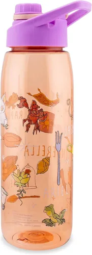 Vista 2 de Silver Buffalo Botella de agua con iconos de princesas de Disney con tapa de rosca, 28 onzas