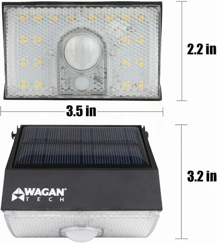 Vista 3 de Wagan EL8570 - Luz solar de pared LED para exteriores, 1000 lúmenes, luz detectada por movimiento