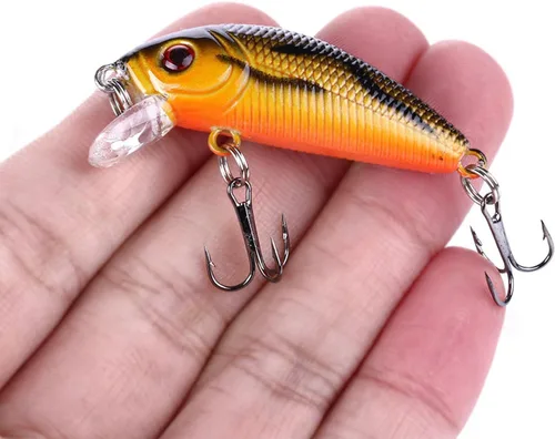 Vista 3 de Kit mixto de señuelos de pesca incluye señuelo minnow, popper, crankbait y anzuelo de pesca para pesca en agua salada y agua dulce de trucha, lubina