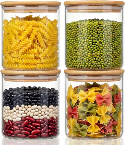 Vista 13 de HomArtist Contenedores de almacenamiento de vidrio extra grandes para harina y azúcar con tapa hermética, 105 fl oz x1 y 48 fl oz x1 [Juego de 2]