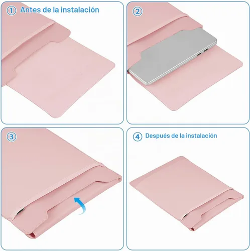 Vista 6 de HoYiXi Funda para laptop de 15 a 15.6 pulgadas, compatible con MacBook Pro de 16/15.4 pulgadas, MacBook Pro 15, Mac Air 15, funda impermeable suave