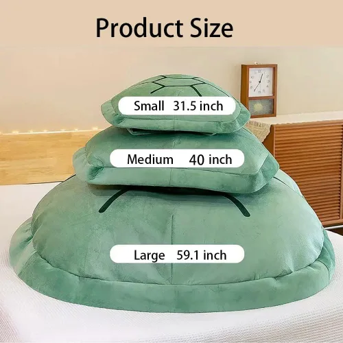Vista 6 de Almohada portátil de concha de tortuga para adultos, disfraz de tortuga gigante de 51 pulgadas, divertido disfraz de tortuga de peluche, almohada
