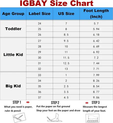 Vista 7 de IGBAY Zapatillas deportivas para niños pequeños y grandes con amortiguación, para correr, deportes, deportes, fitness, entrenamiento cruzado