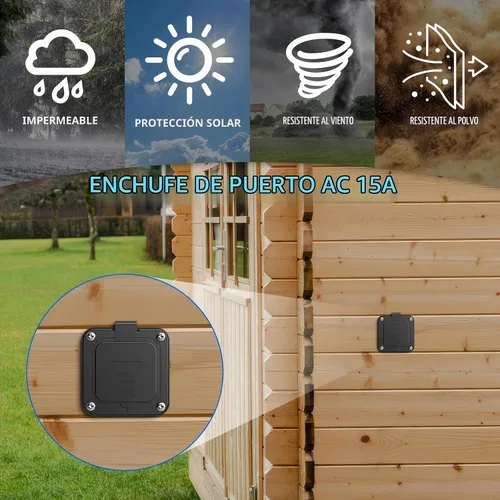 Vista 2 de BEBOBLY Entrada de 15 amperios, entrada de alimentación de 125 V con cubierta impermeable, 2 polos y 3 cables macho receptáculo de entrada