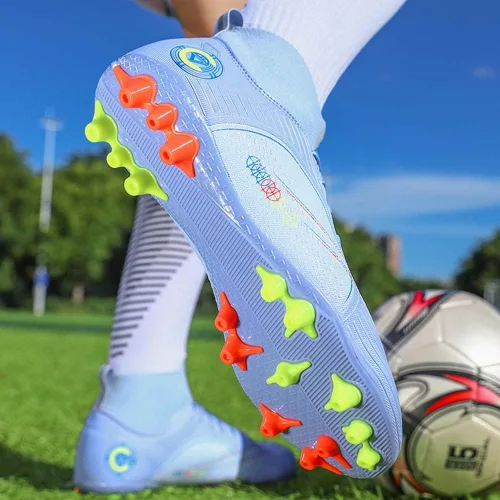 Vista 6 de HESBITEUL Zapatos deportivos para hombre para interiores y exteriores cómodos de fútbol para estudiantes de alta potencia de agarre