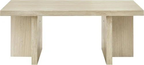 Vista 14 de Roundhill Furniture Mchome - Mesa de centro contemporánea, mármol sintético beige