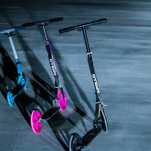 Vista 9 de APOLLO Patín plegable para adultos, adolescentes y niños a partir de 6 años con ruedas grandes (XXL), scooters plegables con opciones de rueda