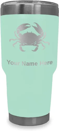 Vista 14 de LaserGram Vaso aislado al vacío de 20 onzas, cangrejo, grabado personalizado incluido (camuflaje verde)