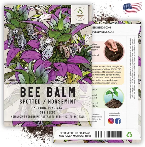 Vista 6 de Seed Needs Semillas de bálsamo de abeja manchada para plantar flores/hierbas de caballo 1 paquete