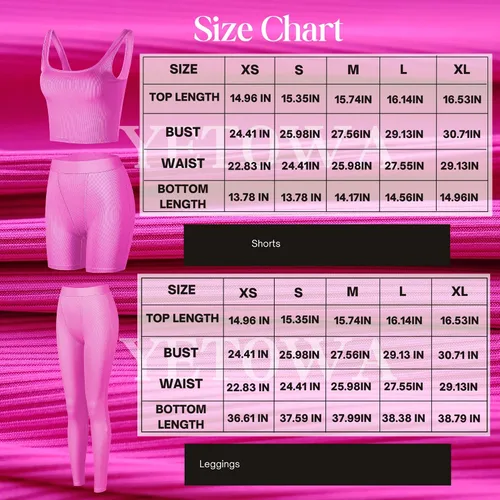 Vista 6 de Conjunto deportivo de 2 piezas para mujer, camiseta sin mangas de punto acanalado para yoga, leggings de cintura alta, conjuntos de ropa deportiva