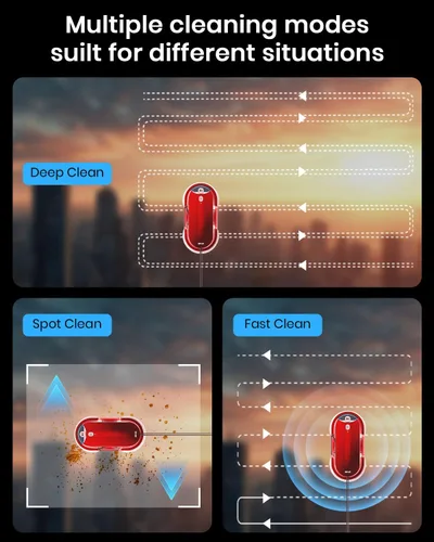 Vista 6 de BNZ Robot inteligente de limpieza de ventanas, limpiador de ventanas Twin Turbo con doble espray automático y múltiples sistemas de seguridad