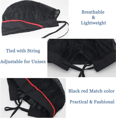 Vista 5 de Jaspfct 1 pieza4 sombreros de chef, para cocina, panadero, redes para el cabello, gorras para servicio de alimentos para adultos
