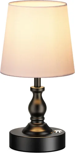 Vista 11 de PARTPHONER Mini lámpara de mesa LED inalámbrica, lámpara recargable con batería de 5200 mAh, lámpara operada por batería, 3 niveles de brillo