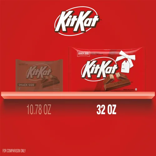 Vista 4 de KIT KAT Obleas de chocolate con leche, tamaño de bocadillo, bolsa de dulces de Navidad, 32 onzas