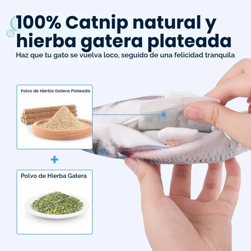 Vista 4 de Potaroma - Juguetes para gatos con SilverVine y menta de gato, pescado en movimiento flexible para perros pequeños, de ejercicio, interactivos