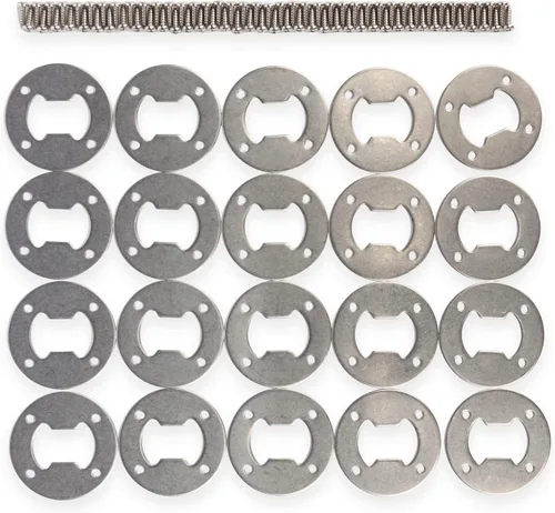 Vista 8 de Buffalo Bottle Craft Insertos para abridor de botellas de acero inoxidable, paquete de 4, redondos, 2 pulgadas de diámetro, 4 agujeros, 4 tornillos