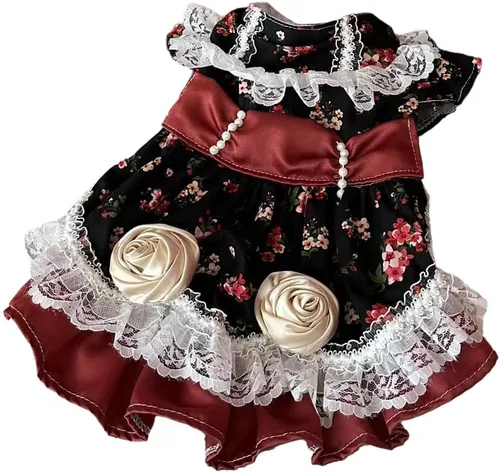 Vista 50 de Moda Vestido de Princesa de Encaje para Perro Cachorro Dulce para Perro EXTRAL Pequeño y Pequeño A-Negro XX-Pequeño