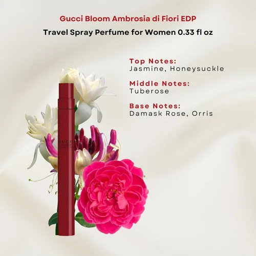 Vista 2 de Gucci Gucci Bloom Ambrosia di Fiori - Perfume intenso para mujer, mini spray de viaje, 0.33 onzas