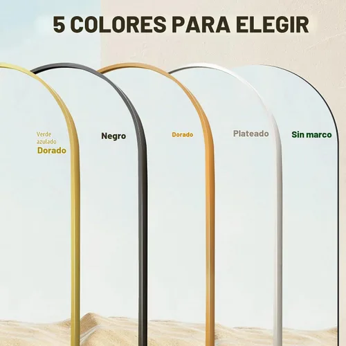 Vista 8 de Niccy - Espejo ovalado de longitud completa de 48"×16", espejo largo de pared con marco de aluminio, espejos grandes para sala de estar, espejo Negro