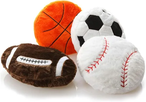 Vista 6 de Firlar Almohada de felpa de béisbol, cojín de espalda de pelota deportiva, suave y duradero, regalo deportivo para decoración del sofá del hogar