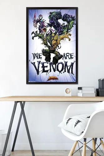 Vista 6 de Trends International Marvel Comics TV - Póster de pared de Spider- Man: Maximum Venom - We Are Venom, 22.375 x 34 pulgadas, versión enmarcada