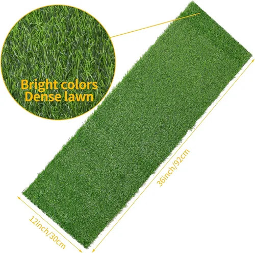 Vista 5 de Aneco Camino de mesa de césped artificial, rollo de alfombra de césped sintético de 12 x 36 pulgadas, decoración de mesa de césped para primavera