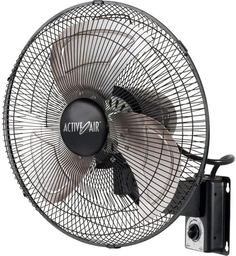 Vista 3 de Hydrofarm Active Air ACFW16HDB Ventilador oscilante oscilante de metal industrial de 16 pulgadas, 3 velocidades, para montaje en pared, color negro