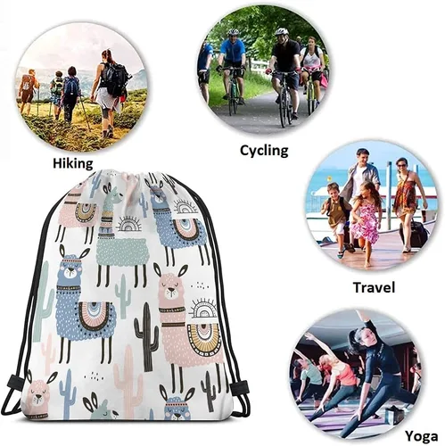 Vista 7 de Beabes Skulls - Bolsas con cordón para mochila, saco de gimnasio con cordón, Multi-a126, 14x16.9 Inch, Mochilas de viaje
