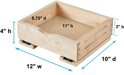 Vista 3 de CabinetRTA Organizador de especias extraíble de madera para gabinete, 12 pulgadas de ancho x 10 pulgadas de profundidad x 4 pulgadas de alto