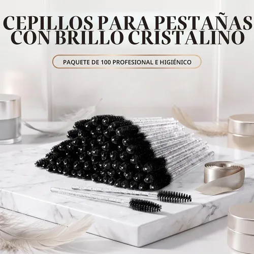 Vista 2 de i-Laesh Palitos de rímel de cristal, cepillos desechables de pestañas para extensiones de pestañas, herramienta de maquillaje de pestañas, paquete