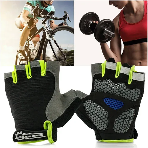 Vista 2 de GEARONIC Guantes de ciclismo para hombre guantes de bicicleta de montaña sin dedos para hombre guantes de bicicleta MTB guantes de bicicleta