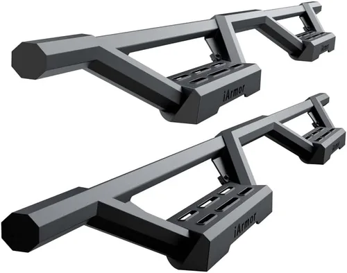 Vista 8 de APS Estribos tubulares negros de 6 pulgadas estilo desplegable, barras Nerf compatibles con Toyota Tacoma 2005-2023 doble cabina de tripulación